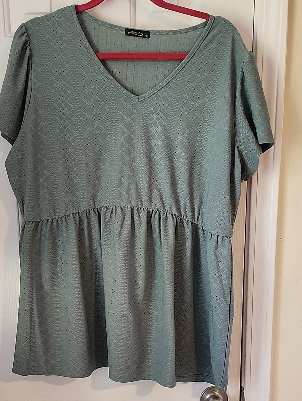 Quintessential Sage Green V-Neck Peplum Top
